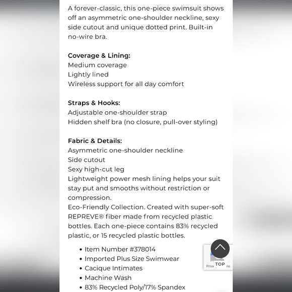 Plus Size 26 or 28 Lane Bryant one shoulder swimsuit one piece swim 🏊‍♂️ 4x - Picture 4 of 5